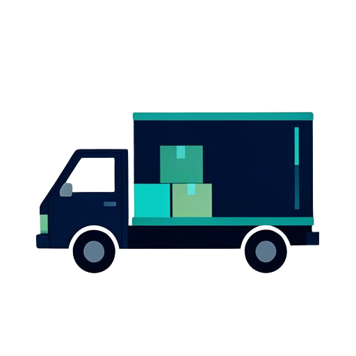 A delivery truck loaded with cargo boxes